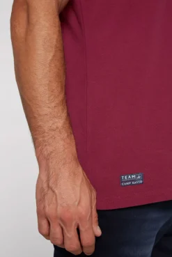 CAMP DAVID & SOCCX Pikee-Polo mit Label Patches und Stickereien burgundy Clearance