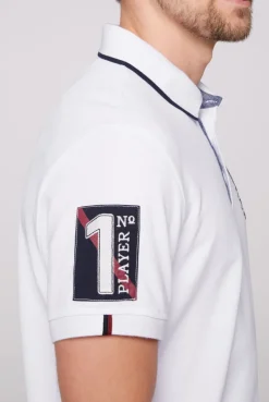 CAMP DAVID & SOCCX Pikee-Polo mit Label Patches und Stickereien opticwhite Discount