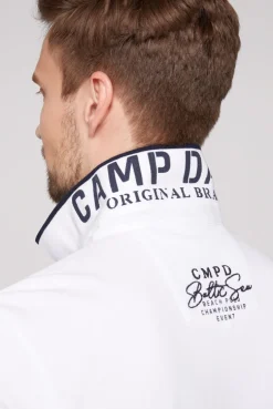 CAMP DAVID & SOCCX Pikee-Polo mit Label Patches und Stickereien opticwhite Discount