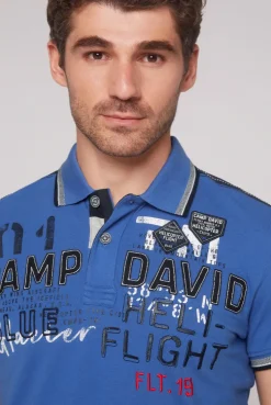 CAMP DAVID & SOCCX Pikee-Polo mit Label-Applikationen strong blue strongblue Online