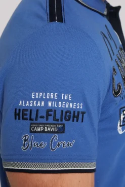 CAMP DAVID & SOCCX Pikee-Polo mit Label-Applikationen strong blue strongblue Online