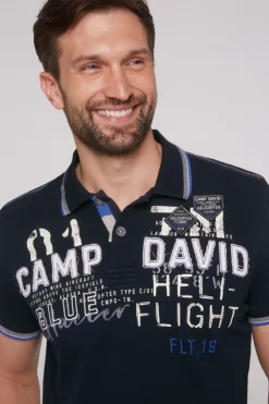 CAMP DAVID & SOCCX Pikee-Polo mit Label-Applikationen blue navy bluenavy Best