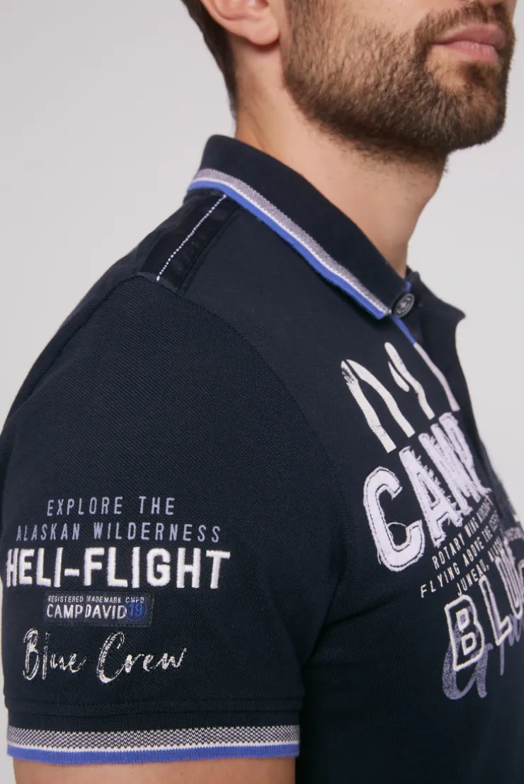 CAMP DAVID & SOCCX Pikee-Polo mit Label-Applikationen blue navy bluenavy Best