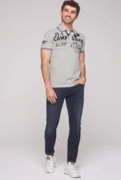 CAMP DAVID & SOCCX Pikee-Polo mit Label-Applikationen granite melange granitemelange Fashion
