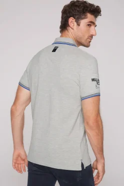 CAMP DAVID & SOCCX Pikee-Polo mit Label-Applikationen granite melange granitemelange Fashion