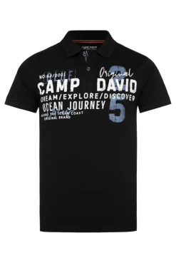 CAMP DAVID & SOCCX Pikee-Polo mit Logo Print | M black Best Sale