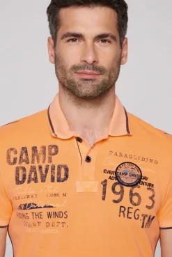 CAMP DAVID & SOCCX Pikee-Polo mit Logo-Applikationen sunrise orange sunriseorange Shop