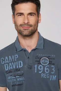 CAMP DAVID & SOCCX Pikee-Polo mit Logo-Applikationen blue navy bluenavy Outlet
