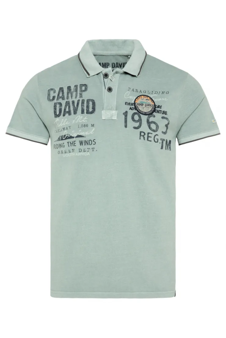 CAMP DAVID & SOCCX Pikee-Polo mit Logo-Applikationen teal Hot
