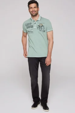 CAMP DAVID & SOCCX Pikee-Polo mit Logo-Applikationen teal Hot