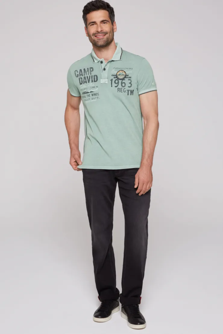 CAMP DAVID & SOCCX Pikee-Polo mit Logo-Applikationen teal Hot