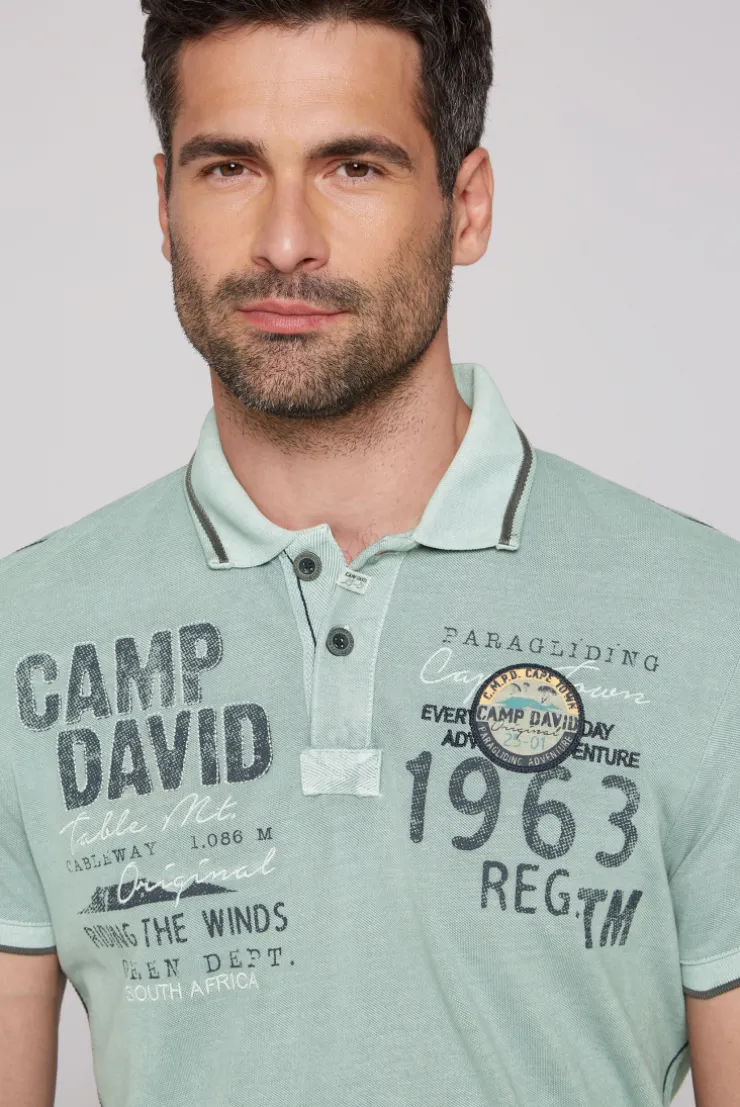 CAMP DAVID & SOCCX Pikee-Polo mit Logo-Applikationen teal Hot