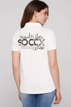 CAMP DAVID & SOCCX Pikee-Polo mit Rücken-Artwork ivory Flash Sale