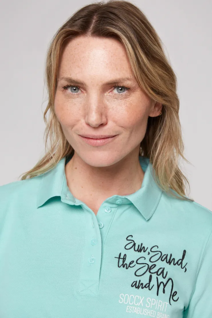 CAMP DAVID & SOCCX Pikee-Polo mit Rücken-Artwork flash aqua flashaqua Shop