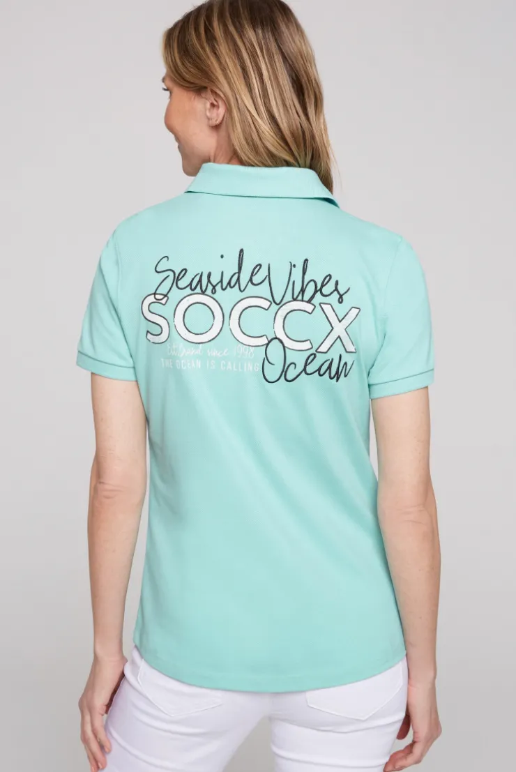 CAMP DAVID & SOCCX Pikee-Polo mit Rücken-Artwork flash aqua flashaqua Shop