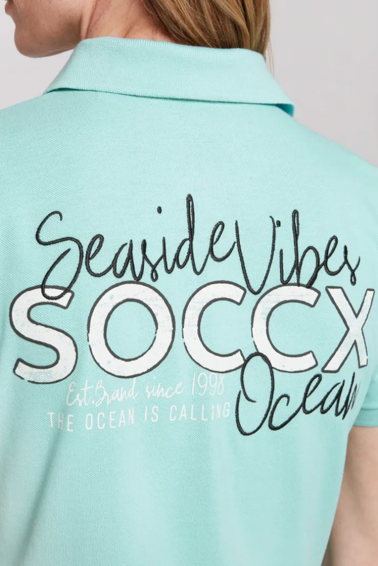 CAMP DAVID & SOCCX Pikee-Polo mit Rücken-Artwork flash aqua flashaqua Shop
