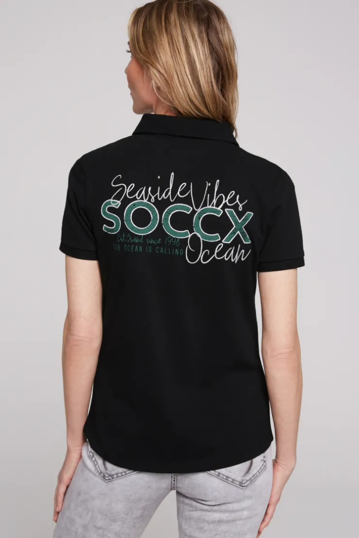 CAMP DAVID & SOCCX Pikee-Polo mit Rücken-Artwork black New