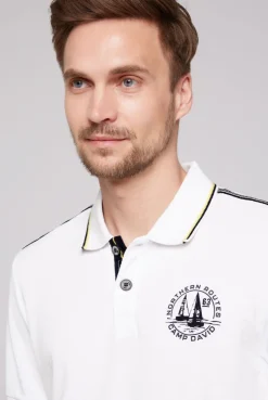 CAMP DAVID & SOCCX Pikee-Polo mit Tipping-Effekten opticwhite Clearance