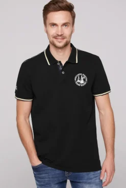 CAMP DAVID & SOCCX Pikee-Polo mit Tipping-Effekten black Outlet