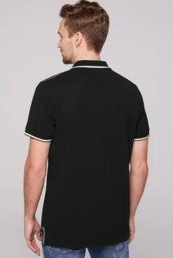 CAMP DAVID & SOCCX Pikee-Polo mit Tipping-Effekten black Outlet