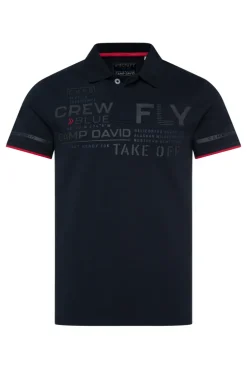 CAMP DAVID & SOCCX Pikee-Polo mit tonigem Rubber Artwork blue navy bluenavy Hot