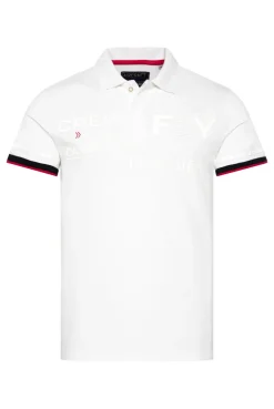 CAMP DAVID & SOCCX Pikee-Polo mit tonigem Rubber Artwork white Clearance