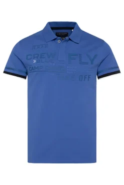 CAMP DAVID & SOCCX Pikee-Polo mit tonigem Rubber Artwork strong blue strongblue Best