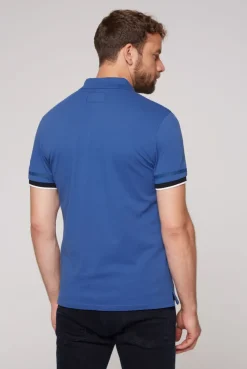 CAMP DAVID & SOCCX Pikee-Polo mit tonigem Rubber Artwork strong blue strongblue Best