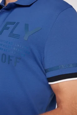 CAMP DAVID & SOCCX Pikee-Polo mit tonigem Rubber Artwork strong blue strongblue Best