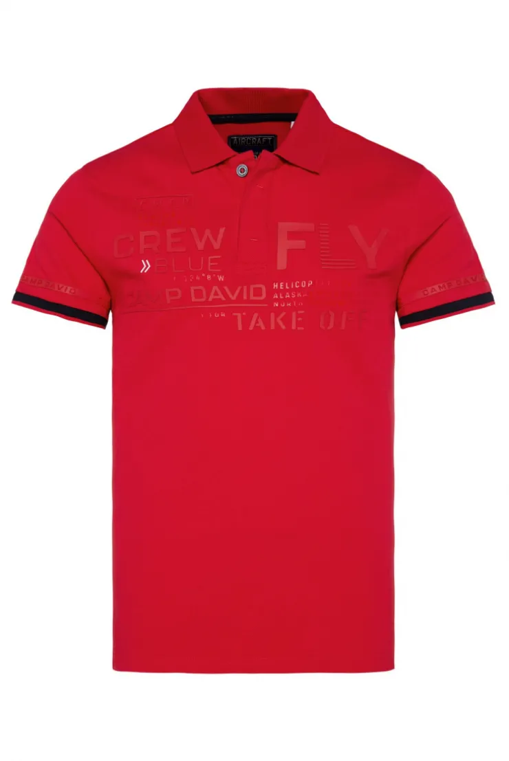 CAMP DAVID & SOCCX Pikee-Polo mit tonigem Rubber Artwork flight red flightred New