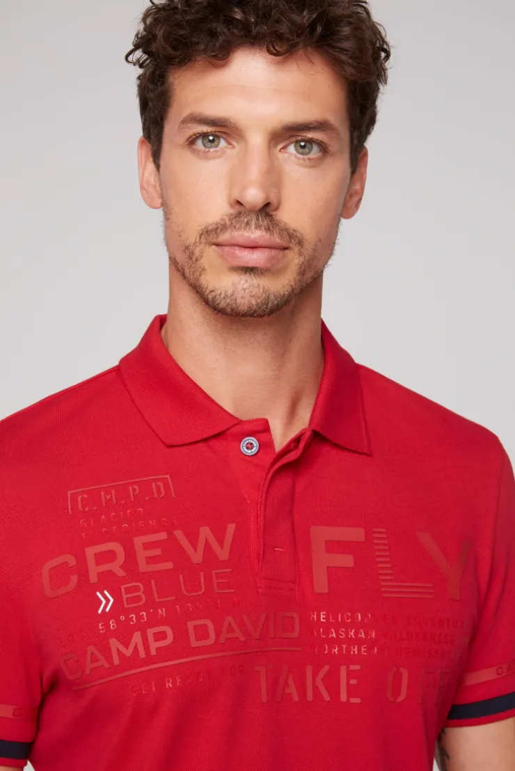 CAMP DAVID & SOCCX Pikee-Polo mit tonigem Rubber Artwork flight red flightred New
