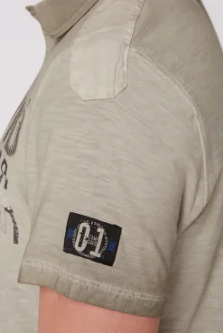 CAMP DAVID & SOCCX Polo mit Schultertapes und Logo Artwork fossil brown fossilbrown Sale