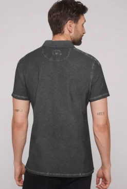 CAMP DAVID & SOCCX Polo mit Schultertapes und Logo Artwork granite Hot
