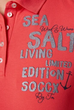 CAMP DAVID & SOCCX Poloshirt aus Pikee mit Glitter Print skipper red skipperred Online