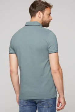 CAMP DAVID & SOCCX Poloshirt aus Pikee mit Print Artwork grey green greygreen Cheap