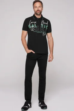 CAMP DAVID & SOCCX Poloshirt aus Pikee mit Rubber Print black Best