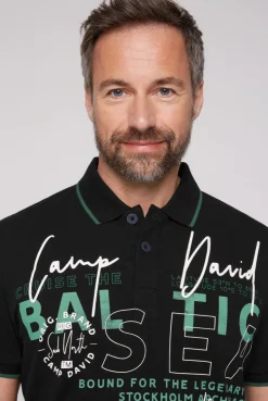 CAMP DAVID & SOCCX Poloshirt aus Pikee mit Rubber Print black Best