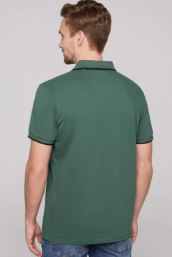 CAMP DAVID & SOCCX Poloshirt aus Pikee mit Rubber Print dark green darkgreen Outlet
