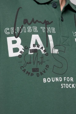 CAMP DAVID & SOCCX Poloshirt aus Pikee mit Rubber Print dark green darkgreen Outlet