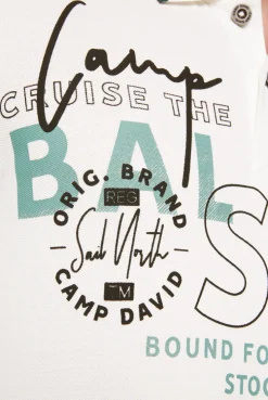 CAMP DAVID & SOCCX Poloshirt aus Pikee mit Rubber Print ivory Fashion