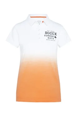 CAMP DAVID & SOCCX Poloshirt Dip Dye mit Rücken-Artwork sunstone Discount