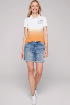 CAMP DAVID & SOCCX Poloshirt Dip Dye mit Rücken-Artwork sunstone Discount