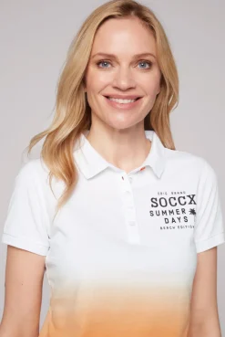 CAMP DAVID & SOCCX Poloshirt Dip Dye mit Rücken-Artwork sunstone Discount