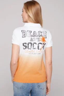 CAMP DAVID & SOCCX Poloshirt Dip Dye mit Rücken-Artwork sunstone Discount