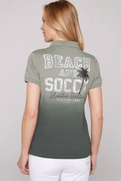 CAMP DAVID & SOCCX Poloshirt Dip Dye mit Rücken-Artwork sage green sagegreen Shop