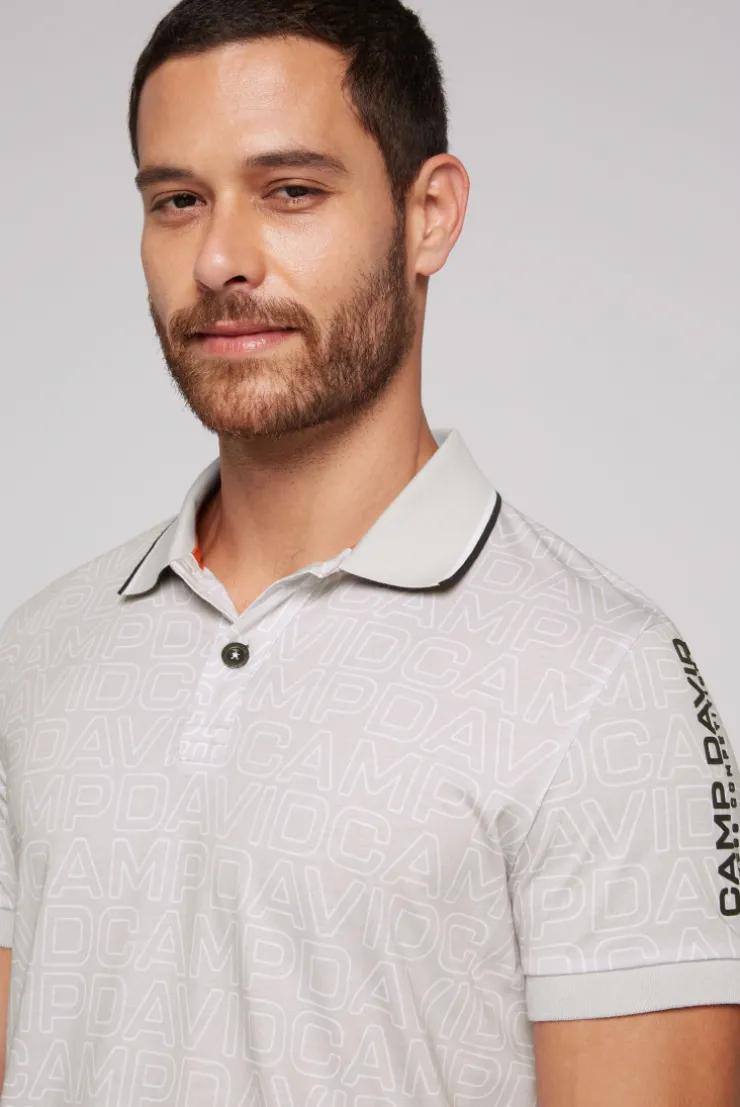 CAMP DAVID & SOCCX Poloshirt mit All Over Print shell Flash Sale