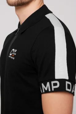CAMP DAVID & SOCCX Poloshirt mit Zipper und reflektierenden Prints black Hot