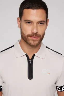 CAMP DAVID & SOCCX Poloshirt mit Zipper und reflektierenden Prints shell Shop