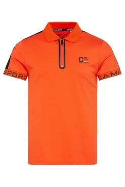 CAMP DAVID & SOCCX Poloshirt mit Zipper und kontrastvollen Prints signal orange signalorange Sale