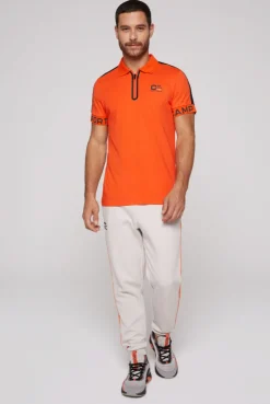 CAMP DAVID & SOCCX Poloshirt mit Zipper und kontrastvollen Prints signal orange signalorange Sale